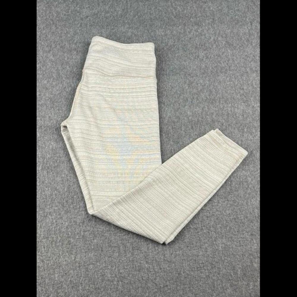 Athleta‎ Sand Color Lined Design Leggings Sz Small